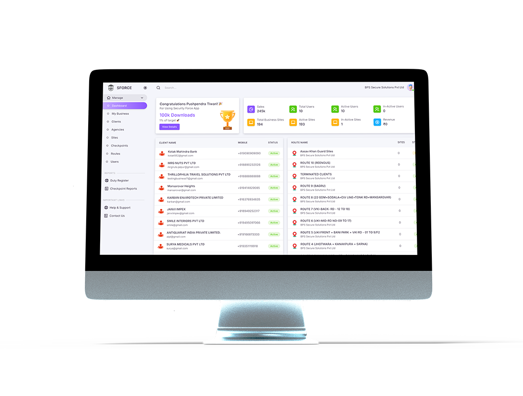 SecurityForce Dashboard